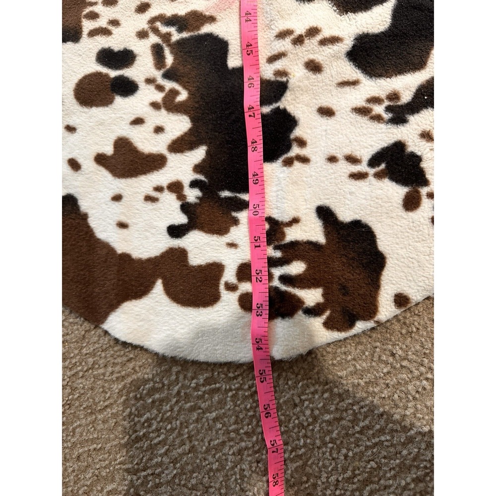 Cow Hide faux fur Rug about 54 x54in Brown White Black Animal Print,